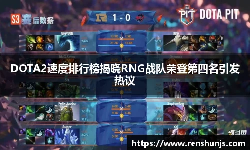 DOTA2速度排行榜揭晓RNG战队荣登第四名引发热议